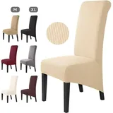Stück Stuhlhussen Für Esszimmerstühle, Jacquard, Dehnbar, Abnehmbar, Waschbar, Stuhlbezug, Universeller Stuhlschutz Für Hochzeit, Küche, Bankett, Groß (beige, 4 Stück)