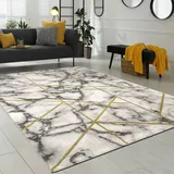 Paco Home Wohnzimmer-teppiche Grau Gold Weich Marmor Optik Kurzflor mit vers. Designs, Grösse:160x230 cm, Farbe:Gold 4
