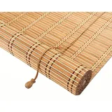 Ineasicer Natürliches Bambusrollo, Außenrollo, Premium-Holzrollo für Küchenfenstertüren, Bambusrollos, 70 % Verdunkelung (60 x 120 cm)