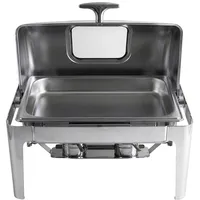 Homeline Chafing Dish 9L Edelstahl Einzelbehälter, Speisewärmer, Silber