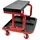 Relaxdays Werkstatthocker bis 100 kg gepolsterter Sitz, 4 Rollen, Montagehocker, schwarz-rot