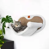 Pfotenolymp Pfotenolymp® Katzenhängematte stabil mit Wandmontage für Katzen bis 10 kg | Katzenhängematte Komplettset | Katzenbett Liege | Beige