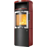 Kaminofen Hark 44-5.8 GT ECOplus RUA 8 kW - Ofenkacheln: brillant-rot - Korpus: graphit/verchromt
