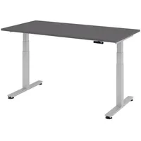 Bümö Schreibtisch, Graphit, Silber, Nachbildung, Rechteckig, 160x72x80 cm, FSC