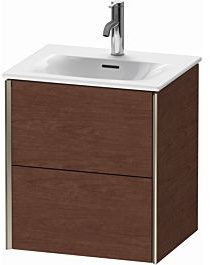 Duravit XViu Waschtisch-Unterschrank XV41310B113 51x42x55,7cm, 2 Schubkästen, champagner matt, amerikanischer nussbaum