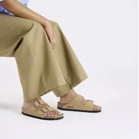 Birkenstock Arizona Birko-Flor Nubuk schmal latte cream 37