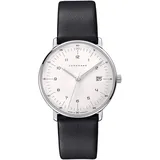 Junghans 47/4450.02 max bill Damenuhr mit Lederband Schwarz