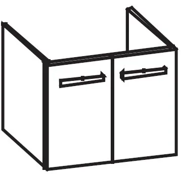 Artiqua 414 Waschtischunterschrank für Venticello 412465, 412466, 412467 Riviera Eiche quer NB, 414- 414-WU2T-V121-7180-438