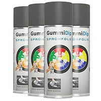 Gummi Dip Sprühfolie, Spray, 4er Set, 4x400 ml (Eisengrau)