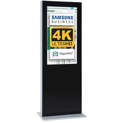 Digitale Infostele, doppelseitig, 43", in 4K UHD, schwarz - mit 2 SAMSUNG 24/7 Digital Signage Displays inklusive Mediaplayer