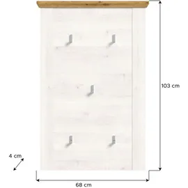 xonox.home Garderobenpaneel Verona 68 x 103 x 4 cm Sibiu Lärche