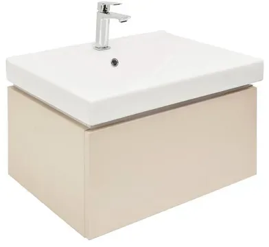 SAT Feel Badezimmerschrank mit Waschbecken 60x30x46 cm sand-beige matt SATFEEL60BEU1B