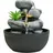 Dehner Zimmerbrunnen Lono, mit LED Beleuchtung, ca. Ø 21 cm, Höhe 21 cm, Polyresin, grau