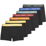 JACK & JONES Jack& Jones Boxershorts 7er-Pack Basic Trunks Kurze Unterhosen Logo Print Design JACVITO, Farben:Schwarz, Größe Hosen:M