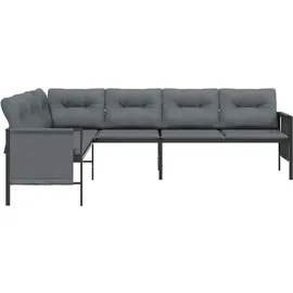 vidaXL Garten-Ecksofa Anthrazit Stahl und Textilene