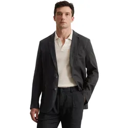 Sakko MARC O'POLO "aus reinem Leinen", Herren, Gr. 52, schwarz, Obermaterial: 100% Leinen, unifarben, elegant, Langarm, Sakkos