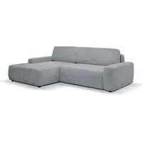 WERK2 Ecksofa »Bully L-Form«, Curvy Trend Ecksofa mit Schlaffunktion in weichem Cord, grau