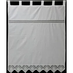 Gardine "Bärental" Gr. 2, weiß, B:120cm H:180cm, Baumwolle, Polyester, HOSSNER - ART OF HOME DECO, Gardinen, maschinell gefertigte Häkelspitze