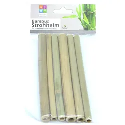 6er Set Bambus Strohhalm Trinkhalm wiederverwendbar Trinkröhrchen 15 cm