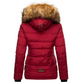 Navahoo Damen warme Winter Steppjacke mit abnehmbarem Kunstfell Zoja Blood Red Gr. S - S