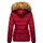 Navahoo Damen warme Winter Steppjacke mit abnehmbarem Kunstfell Zoja Blood Red Gr. S - S