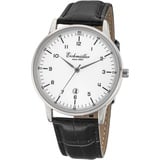 EICHMÜLLER Herrenuhr RE1110 Weiss Lederband Schwarz 40 mm