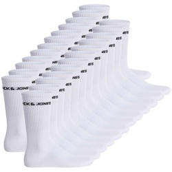 JACK&JONES Herren Tennissocken, 24er Pack - JACLOGO, One Size Weiß 40-46