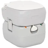 vidaXL Camping-Toilette Tragbar Grau und Weiß 22+12 L HDPE