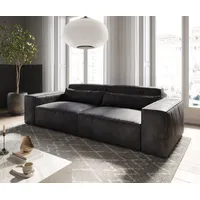 DELIFE Big-Sofa Sirpio, Lederimitat Vintage Anthrazit 230x95 cm grau 233 cm x 71 cm x 97 cm