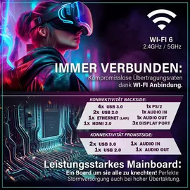 Greed Greed® MK2 Power - High End Gaming PC - Intel Core i7-12700F + Nvidia RTX 4060Ti 16GB - Schneller RGB Computer + 4K Raytracing Rechner mit 4,9 GHZ - 32GB DDR4 - 1TB SSD - WLAN + W11 Pro