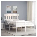 furnicato Bett Seniorenbett aus massivem Kiefernholz Weiß 195,5 x 125,5 x 81 cm (1-tlg) weiß 125.5 cm x 195.5 cm x 81 cm