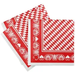 Sovie HORECA Serviette Bavaria in Rot aus Linclass® Airlaid 40 x 40 cm, 50 Stück - Bayern Bayerisch Wies ́n Volksfest
