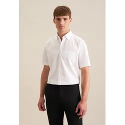 Businesshemd SEIDENSTICKER "Regular", Herren, Gr. L (42), normale Ärmellängen, weiß, 100% Baumwolle, unifarben, regular fit, Kurzarm gerader Abschluss, Hemden, Regular Kurzarm Button-Down-Kragen Uni