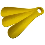 TelMo Schuhlöffel 3x Gelb, Set Schuhlöffel Schuhanzieher aus Kunststoff großer Lochung gelb