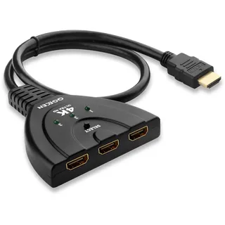 HDMI Switch 4K, HDMI Umschalter 3 In 1 Out für TV DVD Blu-Ray Player Amazon Fire Stick Chromecast Roku Laptop PS3 Xbox