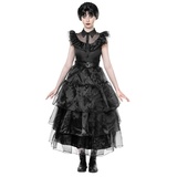 Maskworld Hexen-Kostüm Wednesday Ballkleid Kostüm, Umwerfendes, schwarzes Kleid für faszinierende Tanzeinlagen bei Schulb schwarz XL