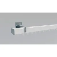 INDEKO Gardinenstange INDEKO "Bern", weiß (weiß, chromfarben), L:350cm, Aluminium, Gardinenstangen, Innenlauf Komplett-Set inkl. Gleitern und Montagematerial