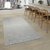 Paco Home In- - Outdoor Flachgewebe Teppich Geometrisch Skandi Rauten Design In Grau, Grösse:80x150 cm