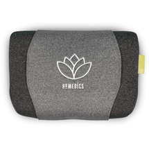 HOMEDICS Zen Meditationskissen, Memory Foam Nackenstützkissen, Aromalabel zur Verwendung mit ätherischen Ölen, extra beruhigende Rollenmassage, super leise, kabelloser Schlafbetrieb, grau