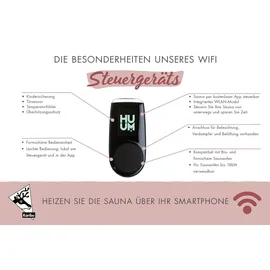 Karibu Saunaofen Karibu 9 kW + Steuergerät huum 'uku wifi' mit App Steuerung
