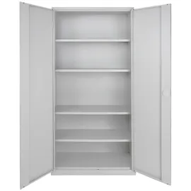 Proregal Flügeltürenschrank Owl mit 4 Fachboden HxBxT 195x92x42cm | Lichtgrau