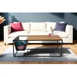 SAM Couchtisch Industrial-Design Wildeiche massiv 110x60 cm schwarz DARI