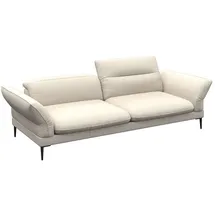 flexlux 3-Sitzer Salino, Funktionssofa, Relaxsofa, Sofa mit Arm- und Kopfteil-Verstellungen, Kaltschaum & Stahl-Wellen weiß