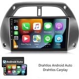 GABITECH 9 Zoll Android 13 Autoradio Navi für Toyota 2001-2006 RAV4 BT GPS FM Einbau-Navigationsgerät (Drahtloses Carplay & Android Auto,3D Navi,2GB RAM; 32GB ROM,WiFi,DAB) silberfarben