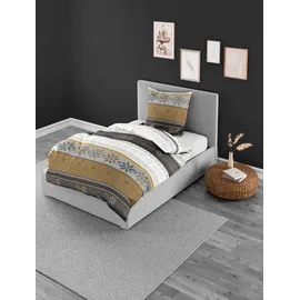 BIERBAUM 3751 Schneeflocken Gold 155 x 220 cm + 80 x 80 cm