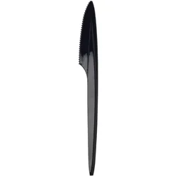 DayBays 100 Stk. Plastikmesser Mehrweg 18 cm Plastik Schwarz Spülmaschinenbeständig