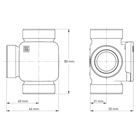 LK ARMATUR thermisch geregeltes 3-Wege-Zonenventil 821 ThermoVar® G 1'' Zoll für 45