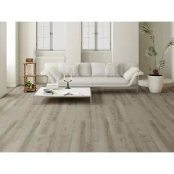 Designboden "Grand Solid" Rigid SPC, 6x240x1524mm, Eiche Grau, inkl. 1,0mm Kork-Trittschall, 2,19 m2 / VE