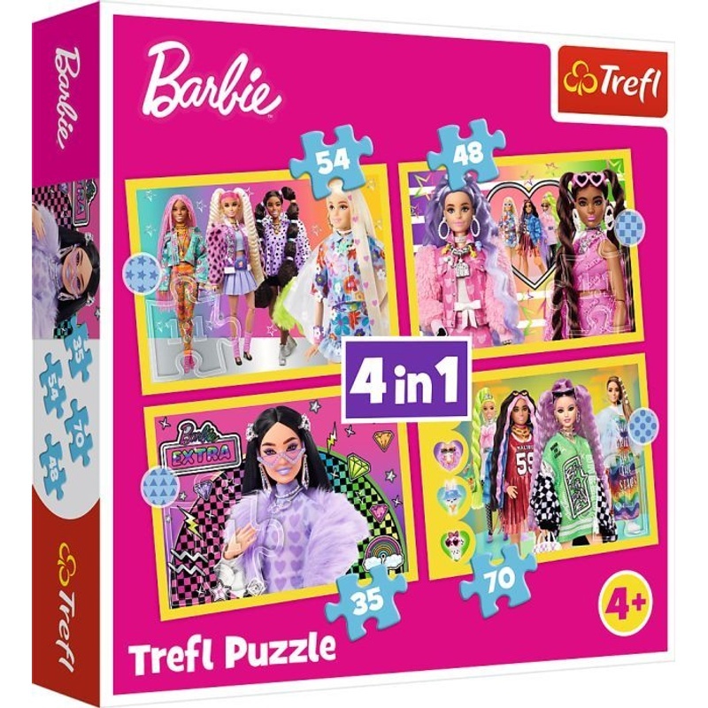 4 In 1 Puzzle Barbie 35 48 54 70 Teile