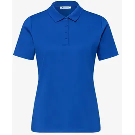 STREET ONE Kurzarm Poloshirt in Rippstruktur - Blau